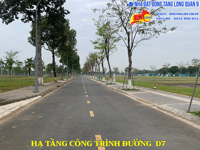 Hạ tầng công trình đường D7 bờ hồ Đông Tăng Long