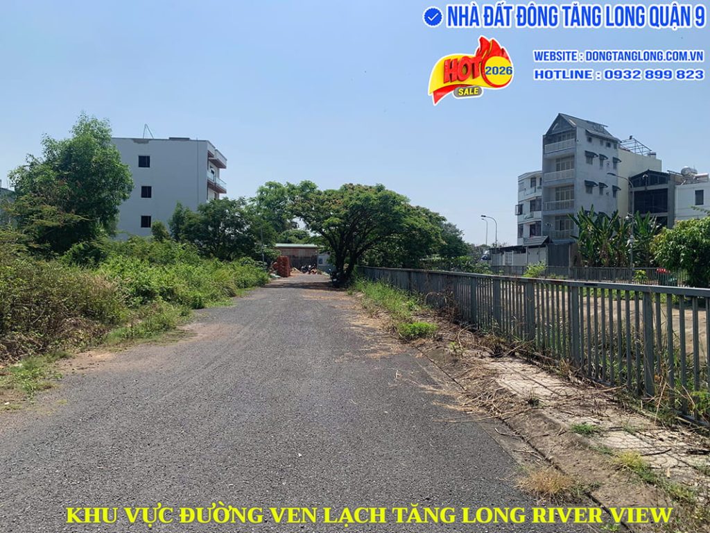 Đường ven lạch sông khu Tăng Long River View