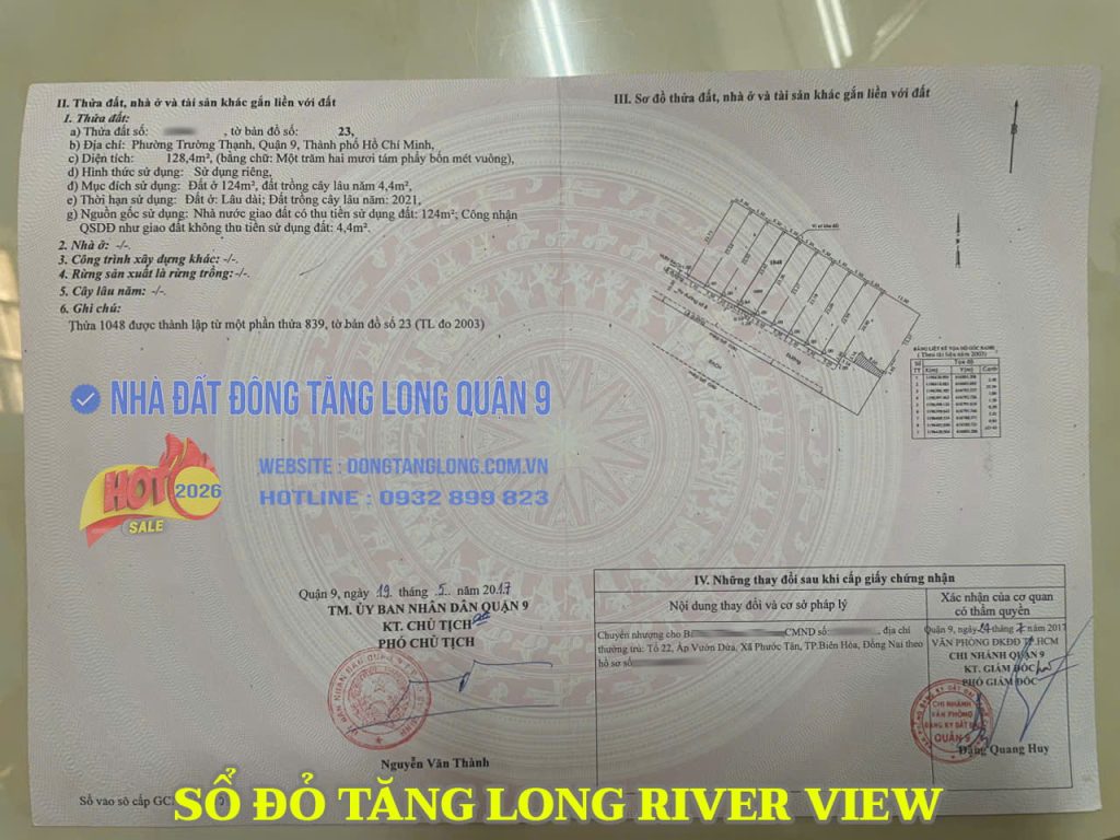 Sổ đỏ Tăng Long River View