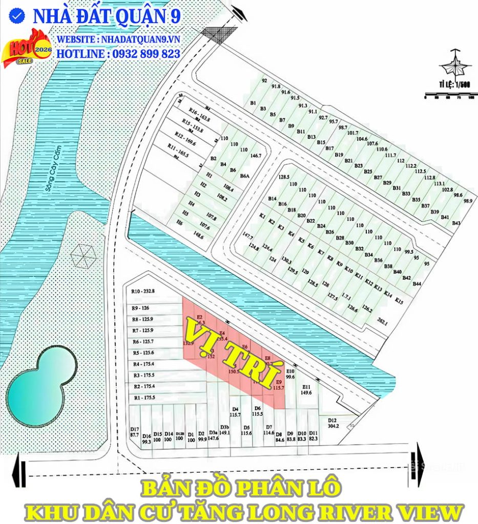 Bản đồ vị trí đất nền sổ đỏ Tăng Long River View