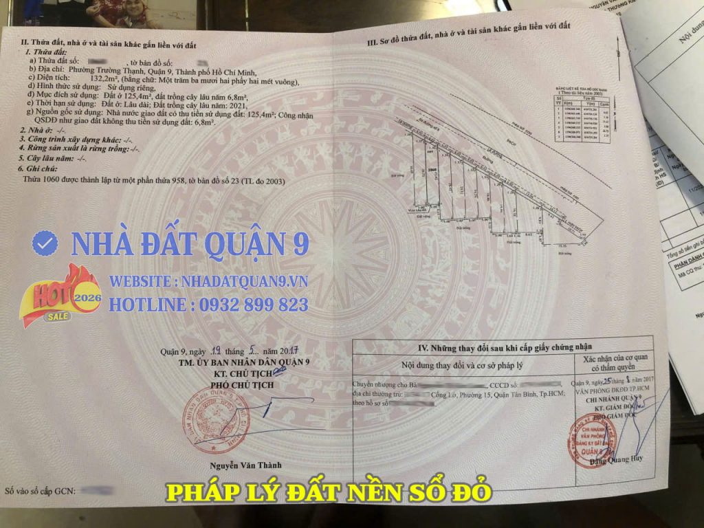 Pháp lý đất nền sổ đỏ khu dân cư Tăng Long River View