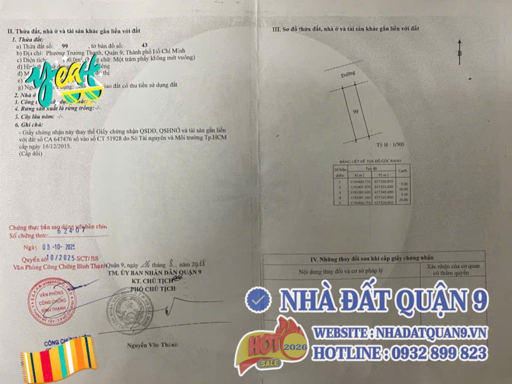 Pháp lý sổ đỏ tái định cư Đông Tăng Long